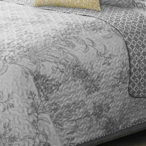 New Transition Grey 3-Piece Bedding Quilt Set • Reversible • DOUBLEQUEEN - Picture 2 of 3